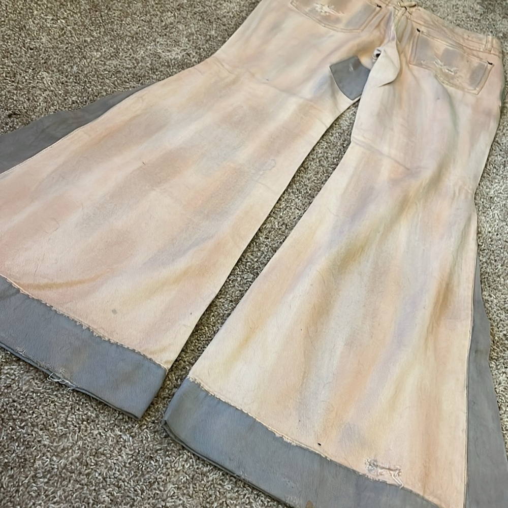 Free people patchwork distressed flare jeans 30 - image 11